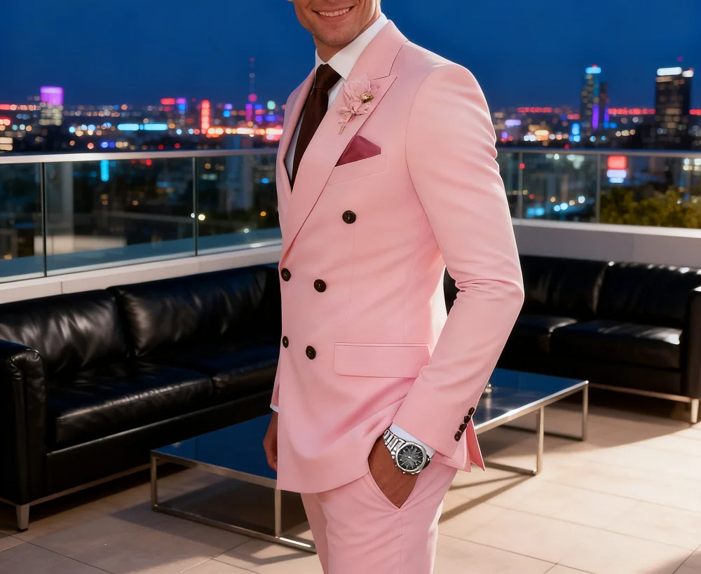 High End Men'S Formal Wear - High-End Brown Slim Fit Men's Suit
