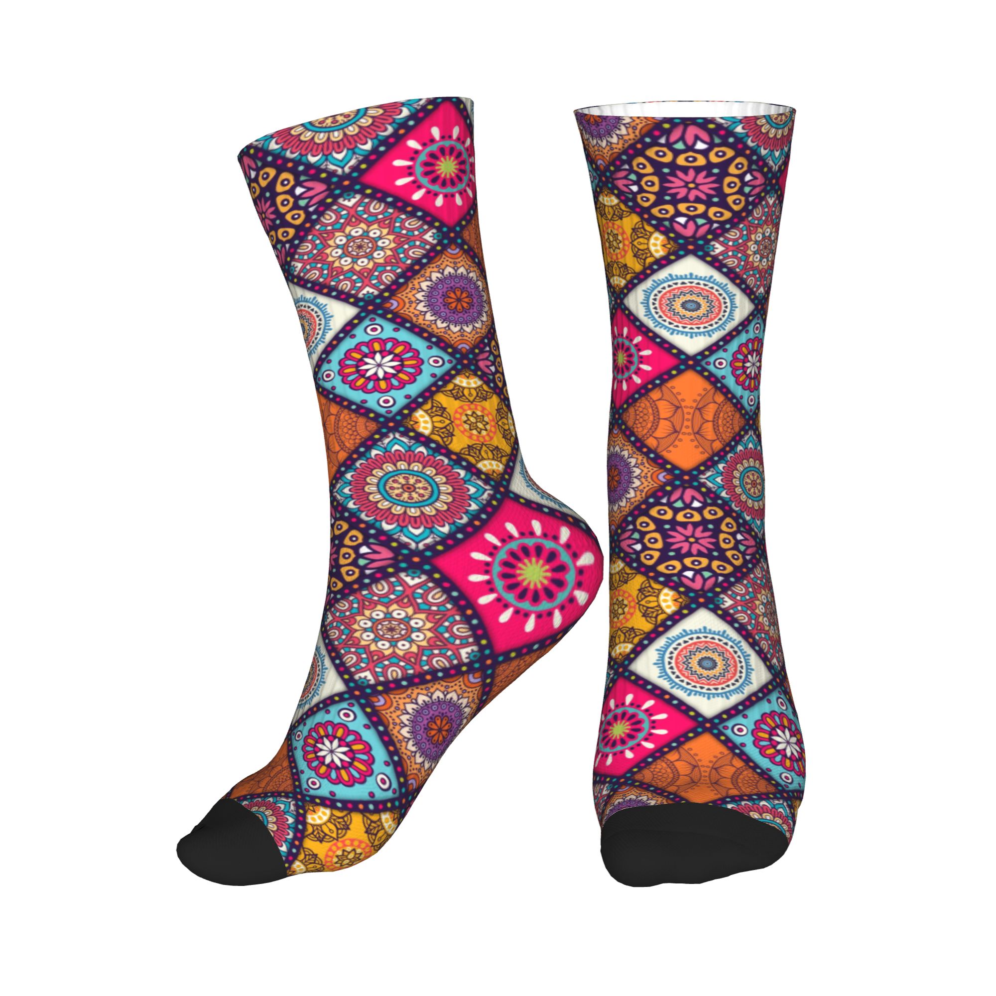 Men'S Ethnic & Formal Designer Wear Studio S - Ethnic Floral Mandalas Pattern Mens Crew