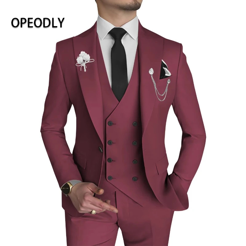 Men'S Formal Dinner Wear - OPEODLY Men 3 Piece Suit Slim