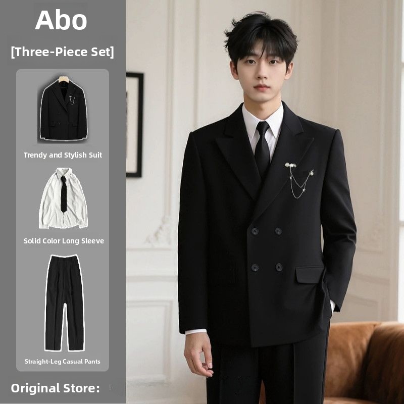 Men'S Formal Wear For Engagement - Bla Double-Breasted Suit Set for Men