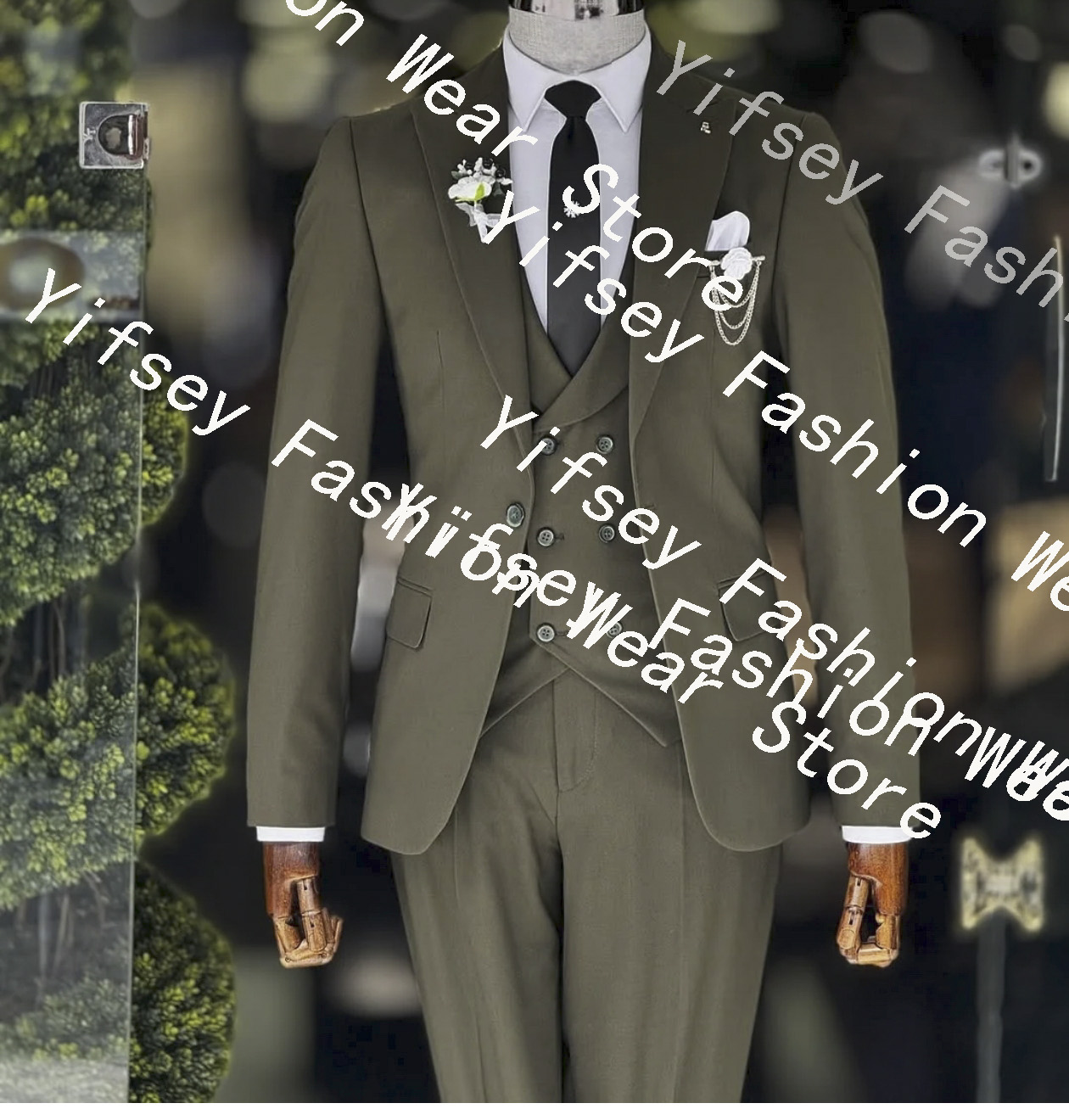 Men'S Formal Dinner Wear - Fashion Army Green Men's Suit Blazer
