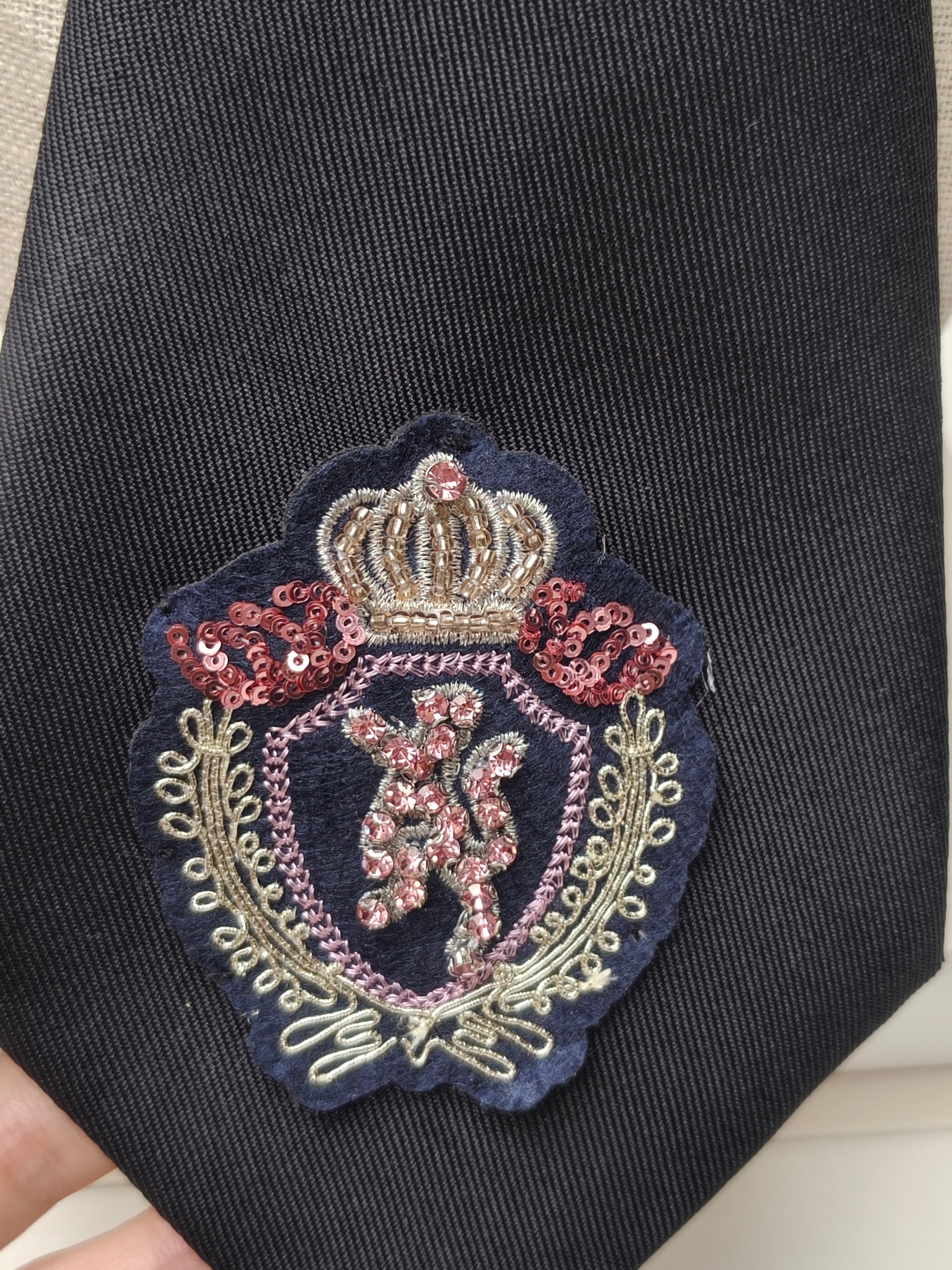 High-End Crown Badge Black Tie - High End Men'S Formal Wear ulasan dan harga