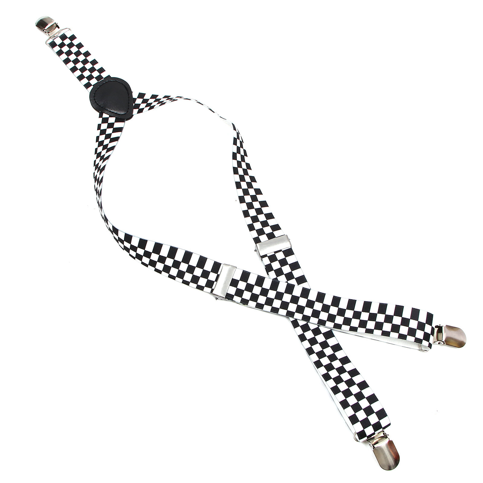 Black White Checkered Y-Back S - Suspender Clip Formal ulasan dan harga