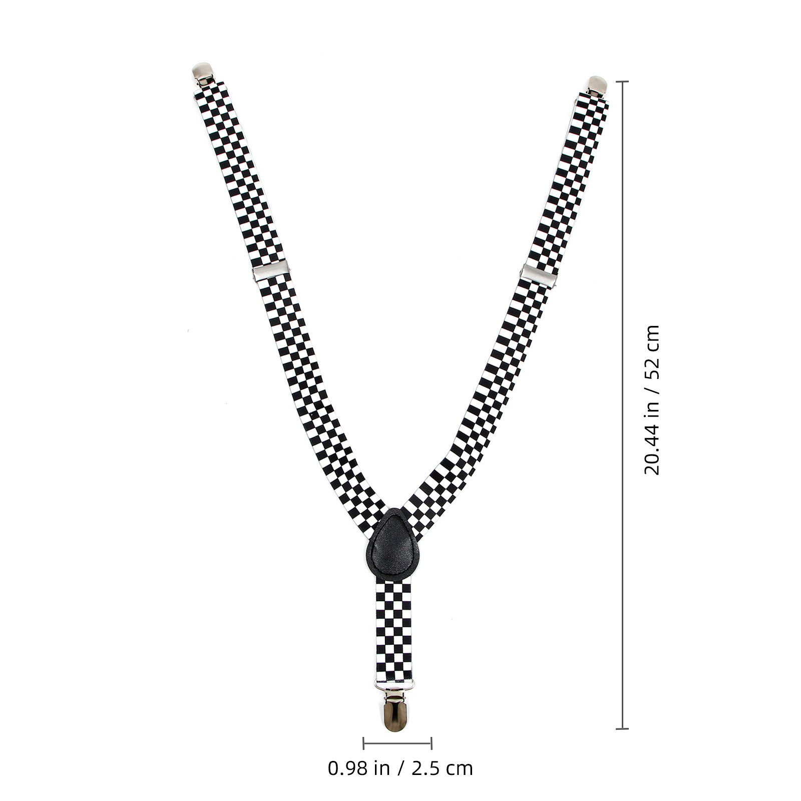 Black White Checkered Y-Back S - Suspender Clip Formal ulasan dan harga