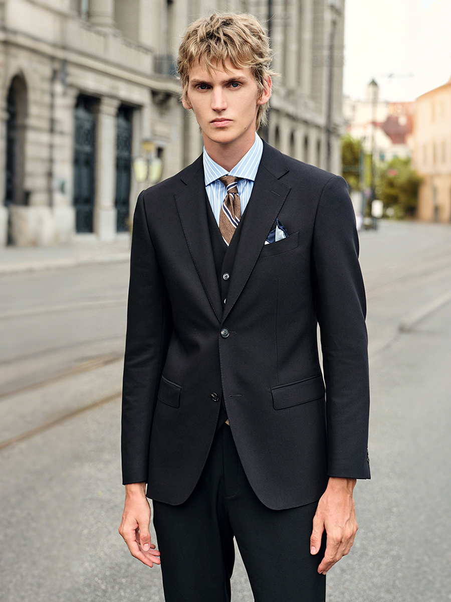 Elastic Men‘s Black Suit Set:  - Men'S Formal Wear For Engagement ulasan dan harga