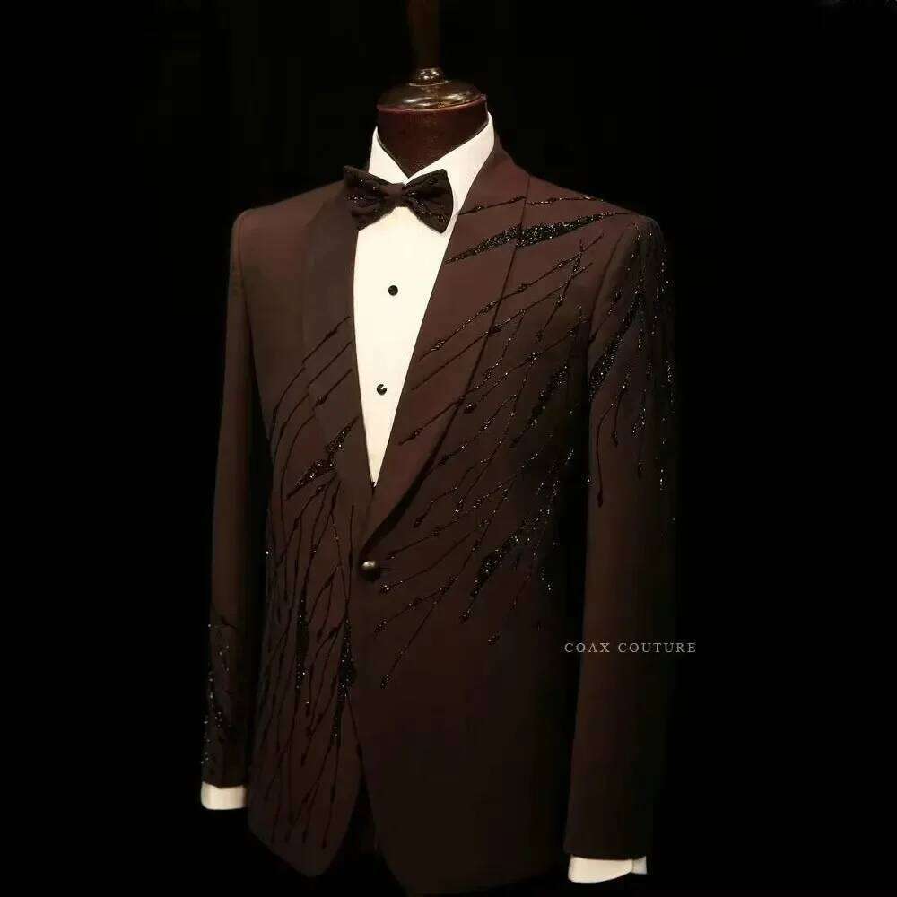 Brown High-End Formal Men Suit - High End Men'S Formal Wear ulasan dan harga