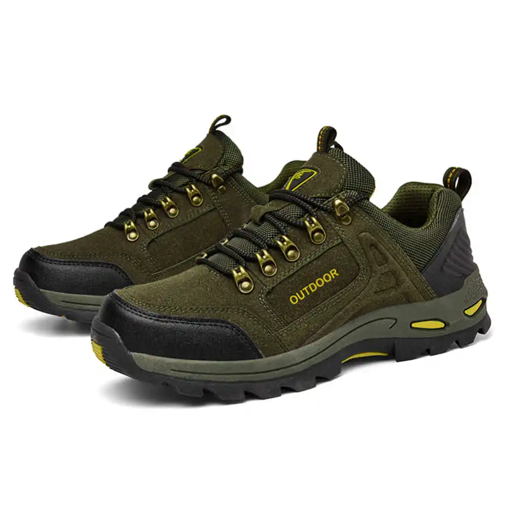 Non-slip Lace Up Hiking Tennis - Khaki Formal Wear Men ulasan dan harga