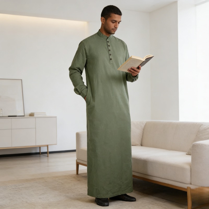 Arabic Thobe for Men Long Stan - Arabic Formal Wear Men ulasan dan harga
