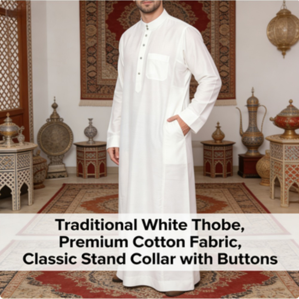 Arabic Thobe for Men Polyester - Arabic Formal Wear Men ulasan dan harga