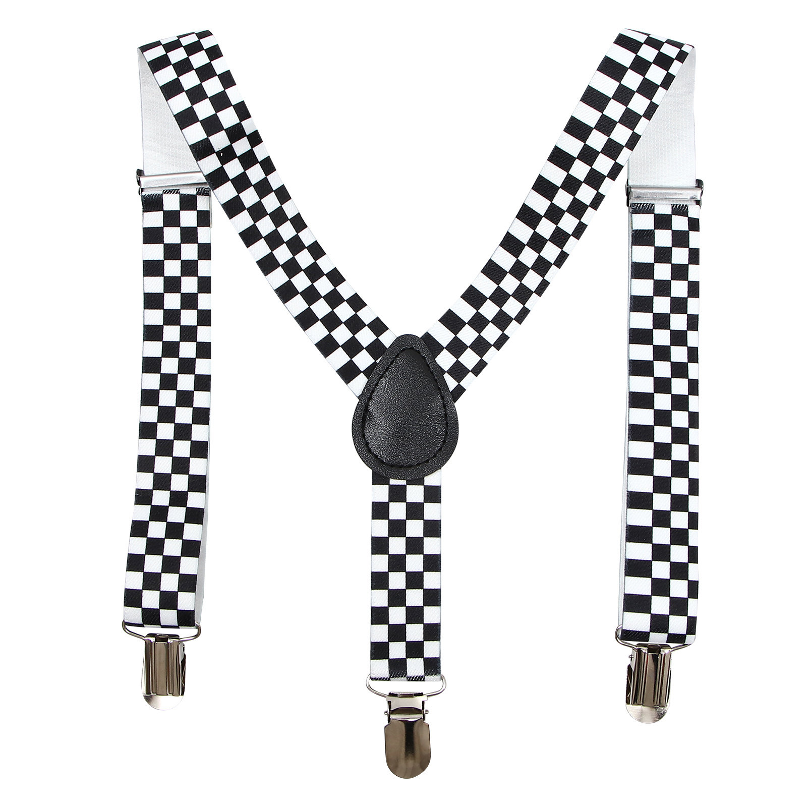 Black White Checkered Clip-on  - Suspender Clip Formal ulasan dan harga