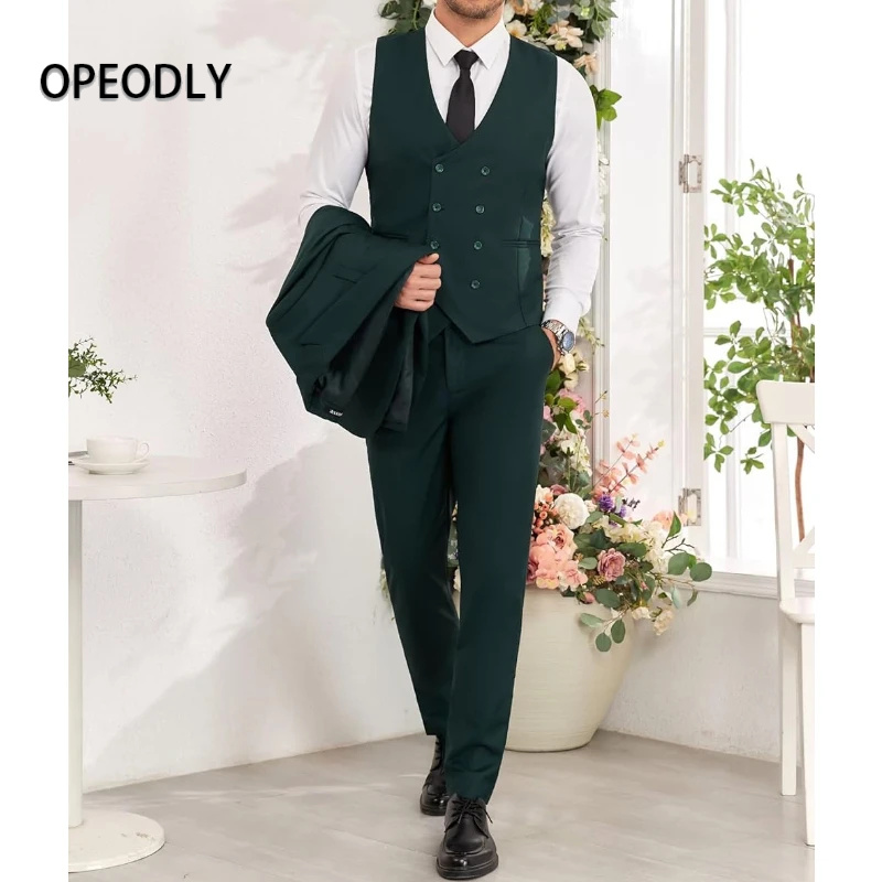OPEODLY Men 3 Piece Suit Slim  - Men'S Formal Dinner Wear ulasan dan harga