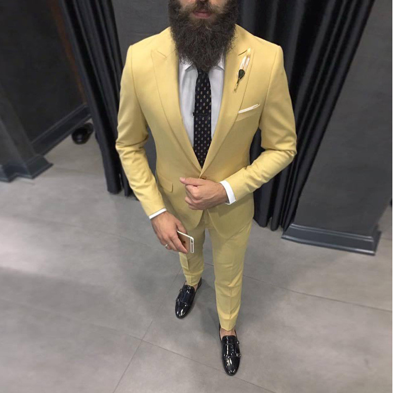 2025 Latest Yellow Men Suits f - Men'S Formal Dinner Wear ulasan dan harga