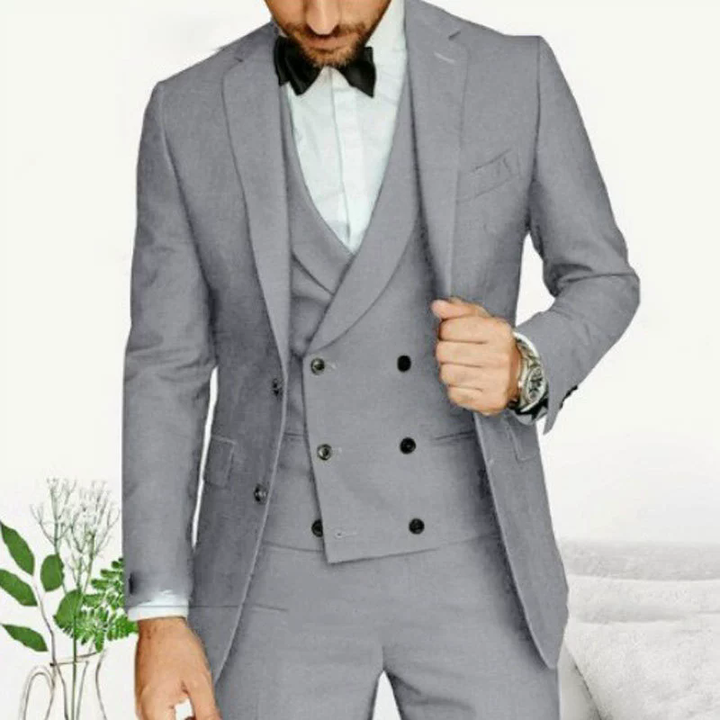 Men's Slim Fit Three-Piece Sui - High End Men'S Formal Wear ulasan dan harga