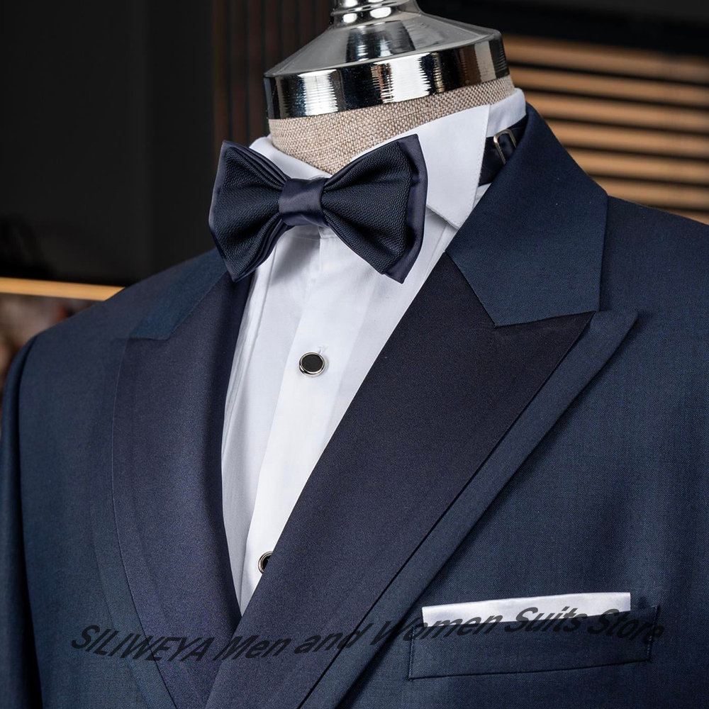 Men's Navy Blue Double Breaste - Men'S Formal Dinner Wear ulasan dan harga