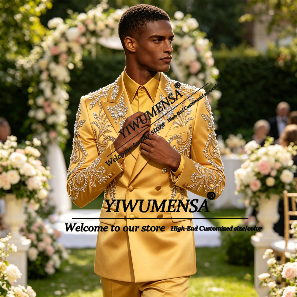 Sparkly Satin Suit Men Formal  - High End Men'S Formal Wear ulasan dan harga