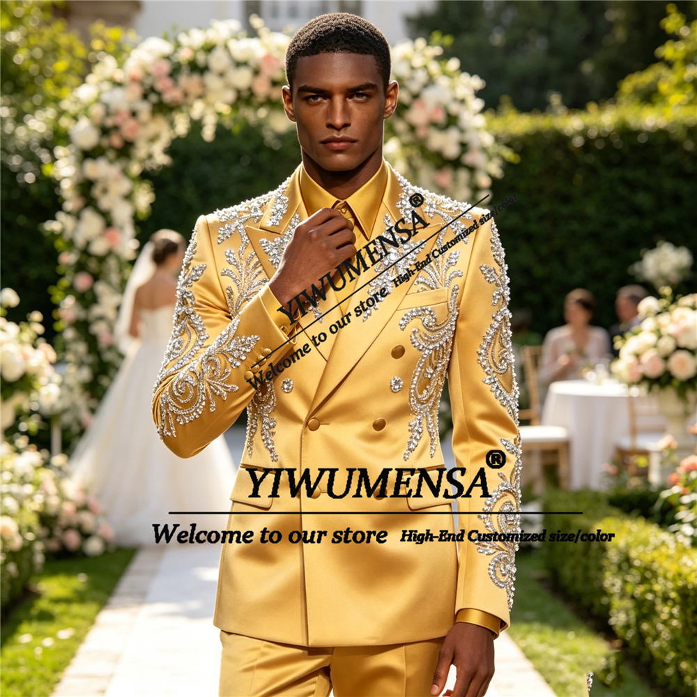 Sparkly Satin Suit Men Formal  - High End Men'S Formal Wear ulasan dan harga
