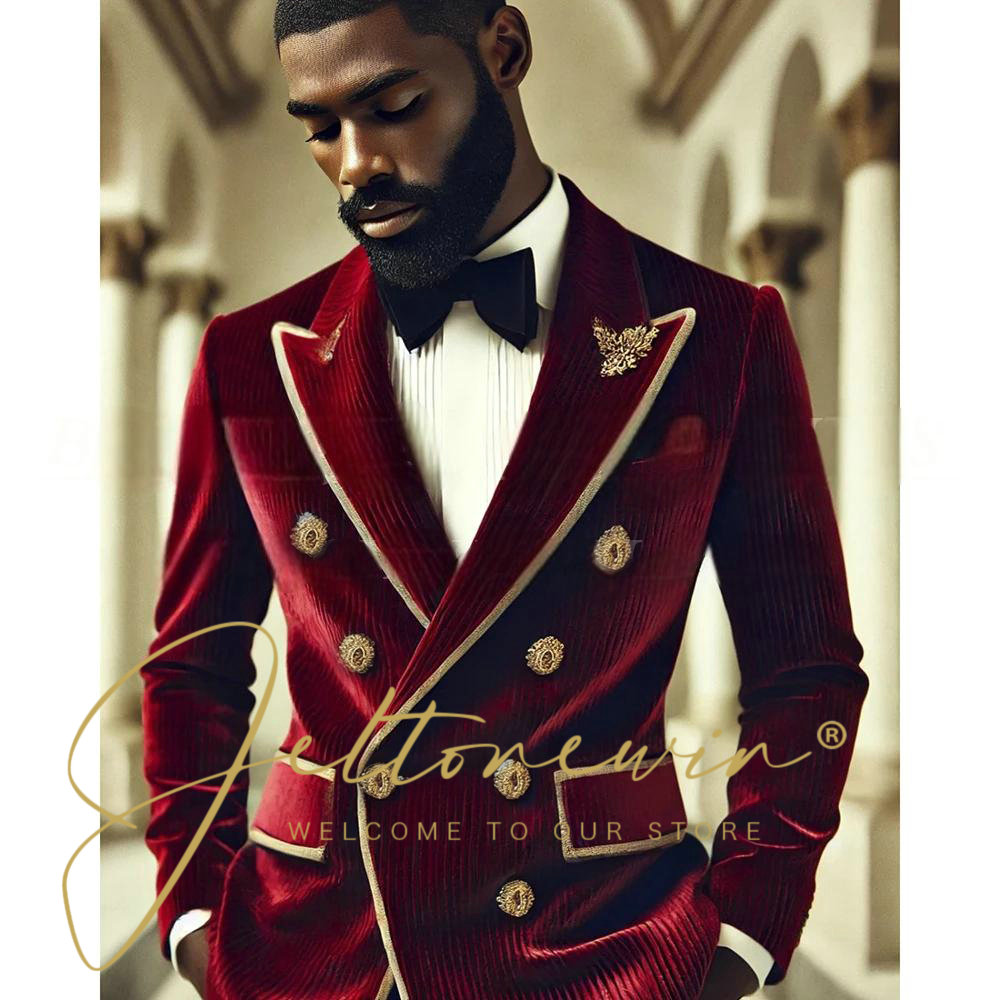 Men's Elegant Burgundy Corduro - Men'S Formal Dinner Wear ulasan dan harga