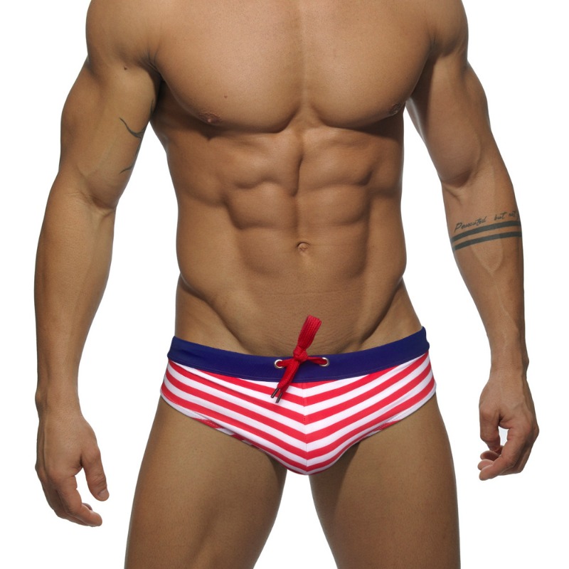 Stripes Men Swim Trunks Sexy L - Men'S Formal Beach Wear ulasan dan harga