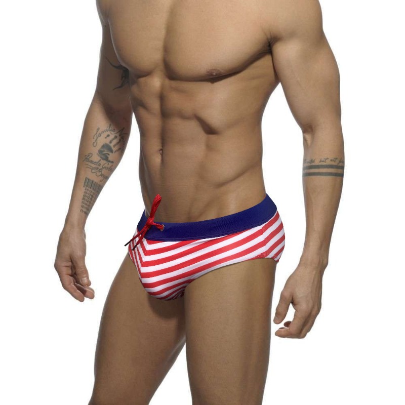 Stripes Men Swim Trunks Sexy L - Men'S Formal Beach Wear ulasan dan harga