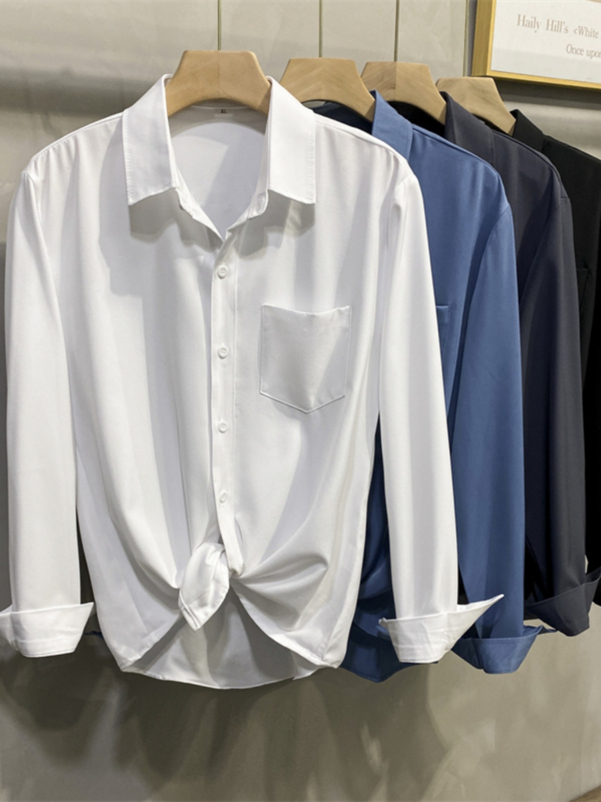 White Long Sleeve Shirt Jacket - High End Men'S Formal Wear ulasan dan harga