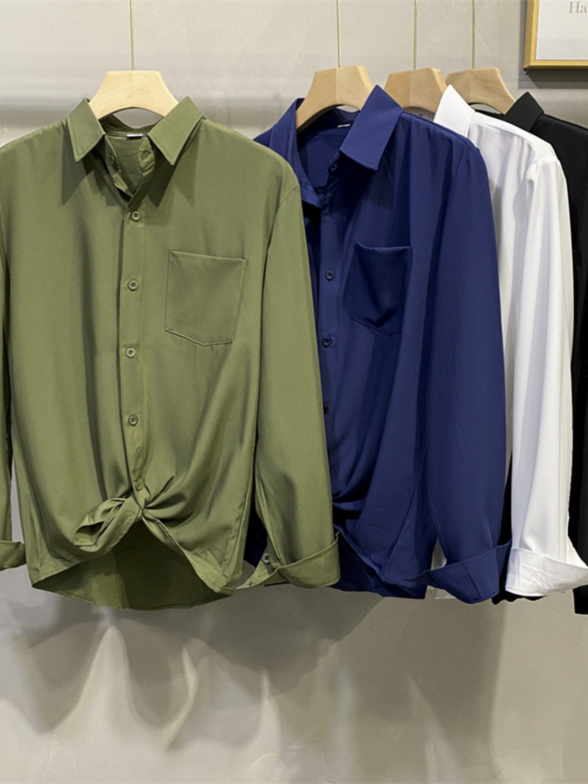 White Long Sleeve Shirt Jacket - High End Men'S Formal Wear ulasan dan harga