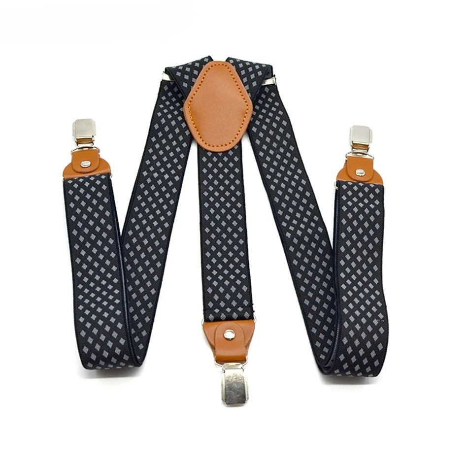 Black Diamond Pattern Men's Su - Suspender Clip Formal ulasan dan harga
