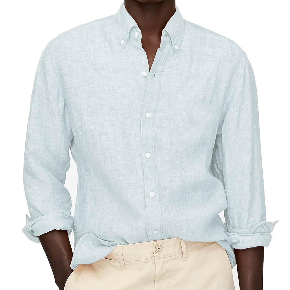 Summer Linen Shirts Custom Mad - Men'S Formal Beach Wear ulasan dan harga