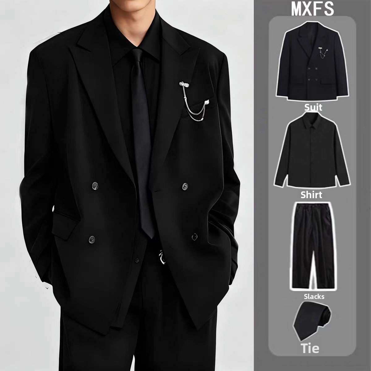 Casual Double-Breasted Wedding - Men'S Formal Wear For Engagement ulasan dan harga